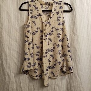 Siren lily tie tank blouse boho Ivory